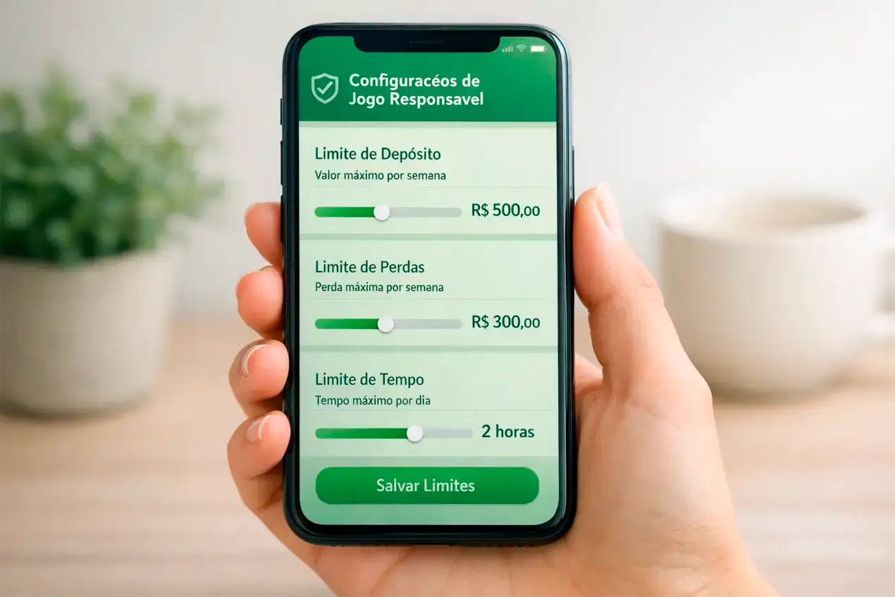 Smartphone mostrando interface com controles de limite representando ferramentas de proteção